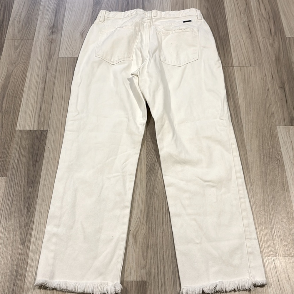 KanCan White Button Fly Fringe Women's Straight Leg Jeans Size 27 - Picture 3 of 15